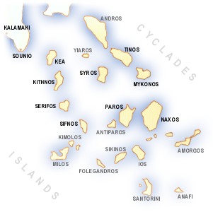 Map of Cyclades